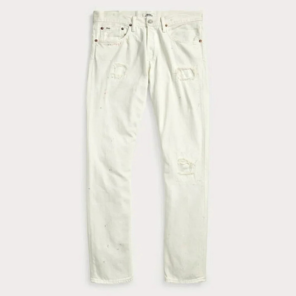 Polo Ralph Lauren Men's Sullivan Slim Distressed Jean White Size 36 (MSRP $198) - Picture 1 of 11
